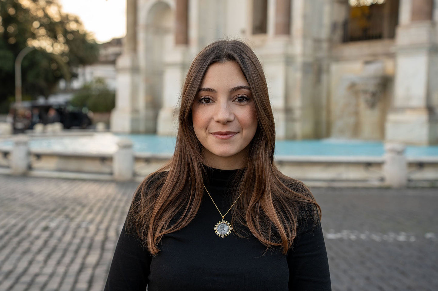 Collana Moneta Imperatore con perle