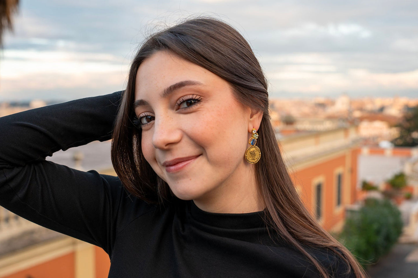 Orecchini Monete e zirconi